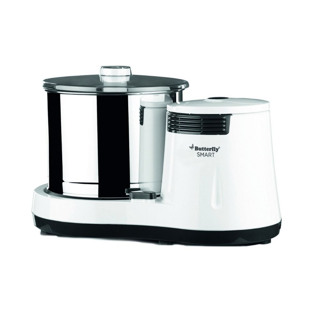 Butterfly Smart Wet Grinder, 2L (White) with Coconut Scrapper Attachment, Output - 150 W, Input 260 W