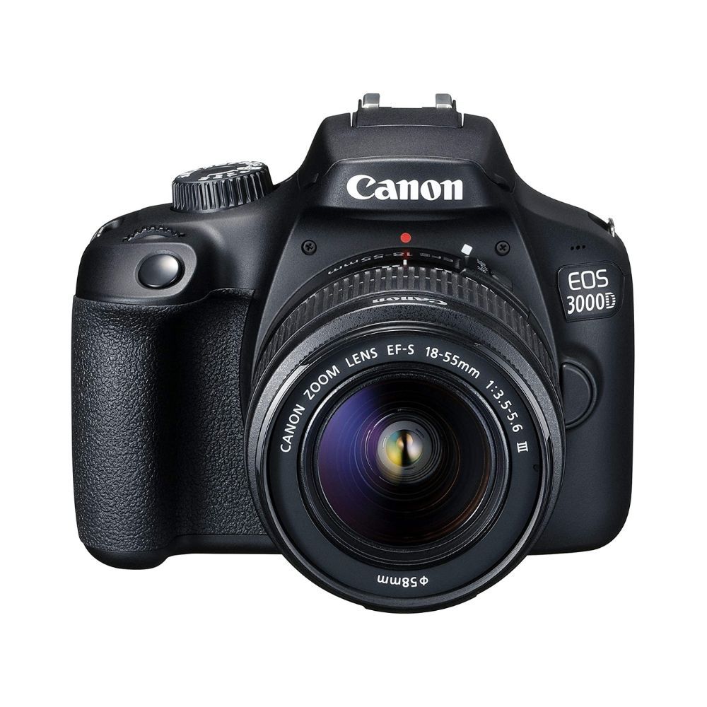 Canon EOS 3000D 18MP Digital SLR Camera Black with 18-55mm is II Lens 16GB Card and Carry Case
