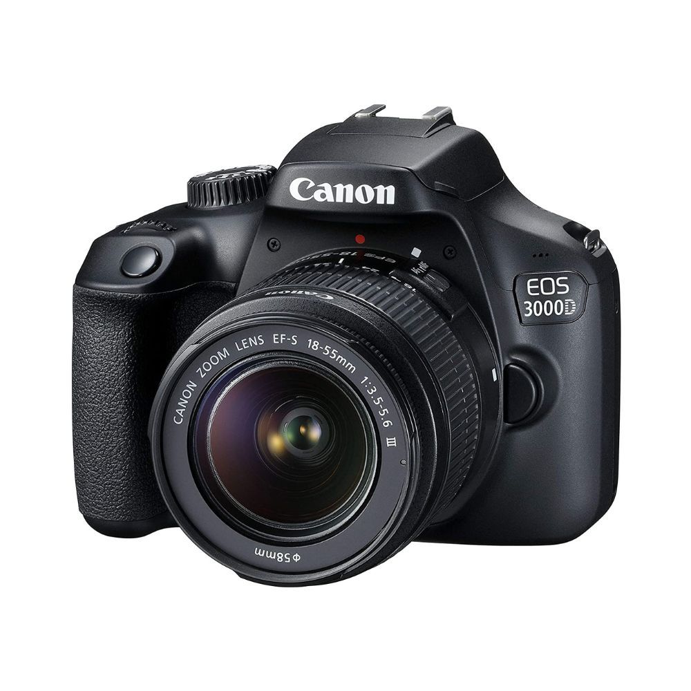 Canon EOS 3000D 18MP Digital SLR Camera Black with 18-55mm is II Lens 16GB Card and Carry Case