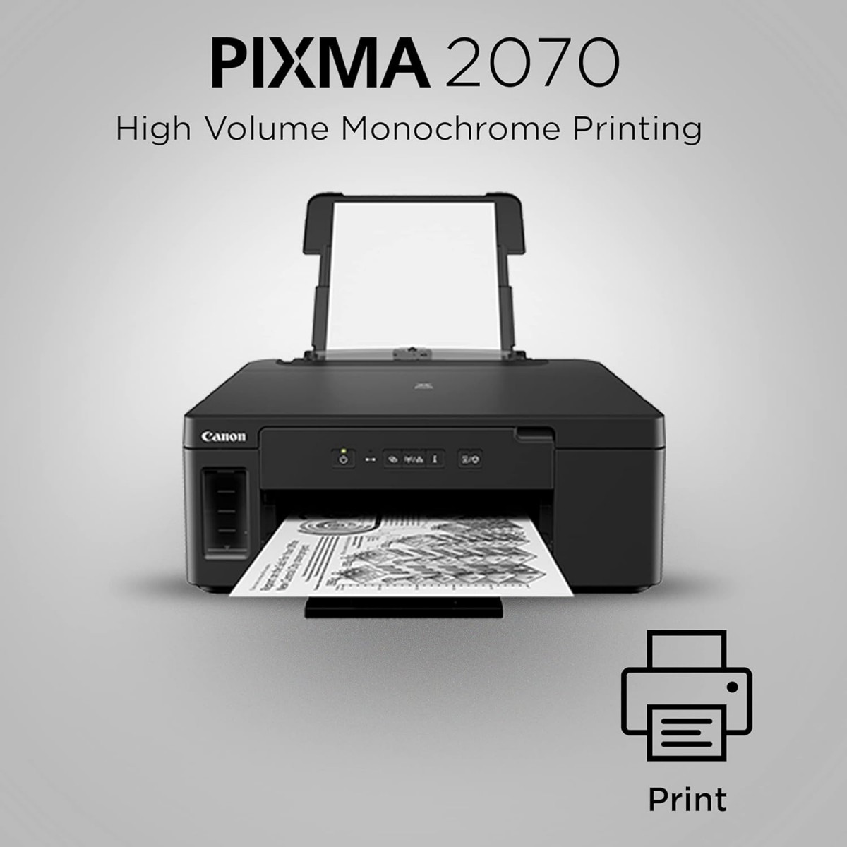 Canon PIXMA MegaTank GM2070- Single Function Wi-Fi Monochrome Ink Tank Printer with Auto-Duplex Printing