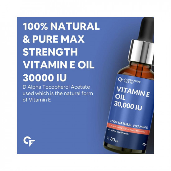 Carbamide Forte Vitamin E Oil 30000 IU - 100% Natural Vitamin E Oil - Pharma Grade & Tested for Purity - 30ml