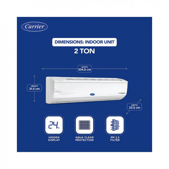 Carrier 2 Ton 3 Star AI Flexicool Inverter Split AC (Copper, Convertible 4-in-1 Cooling,Dual Filtration with HD & PM 2.5 Filter, Auto Cleanser, 2023 Model,ESTER Exi - CAI24ES3R32F0,White)