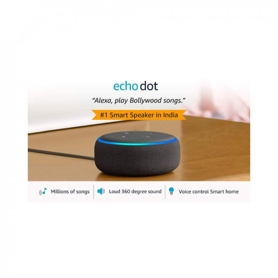 Certified Refurbished Echo Dot 3rd Gen Black  Smart speaker with Alexa