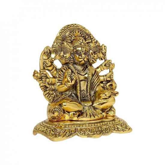 CHHARIYA CRAFTS Metal Panchmukhi Hanuman Murti/Bajarangbali Idol for Home and Office Gift Item Decorative Showpiece - 15 cm