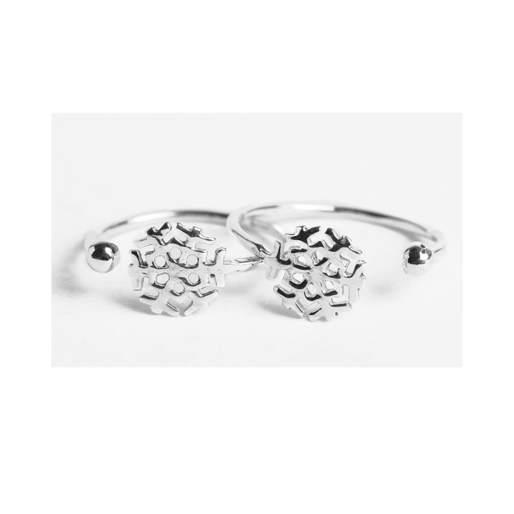 CLARA 925 Sterling Silver Hugo Toe Rings Pair | Size Adjustable | Gift for Women and Girls