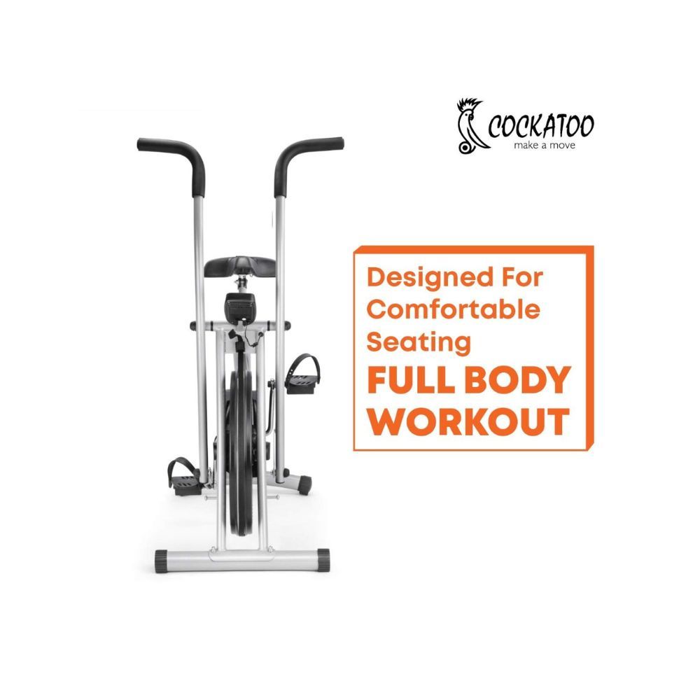 Cockatoo AB06 Stainless Steel Exercise Bike with Moving Handle and Adjustable Cushioned Seat