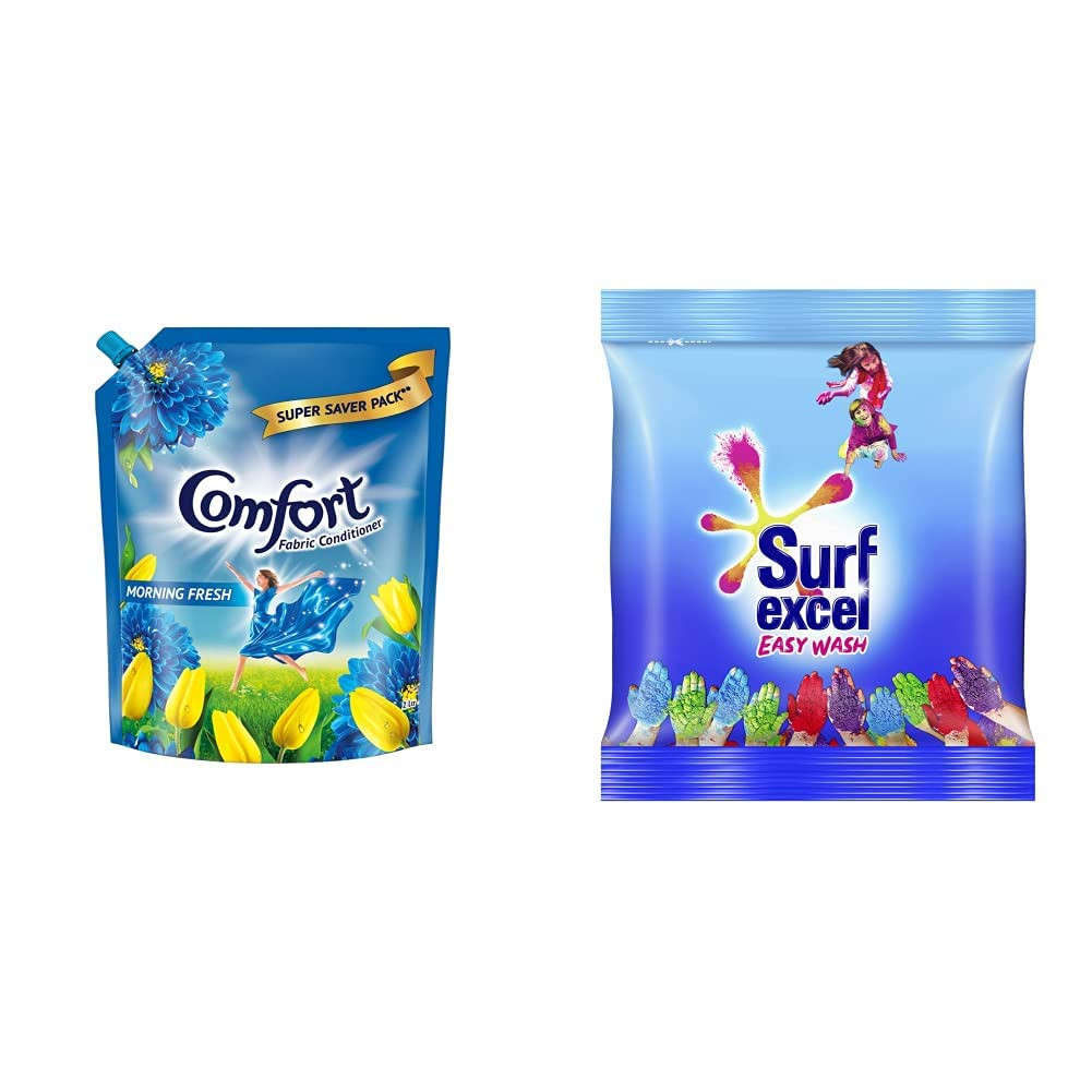 Comfort After Wash Morning Fresh Fabric Conditioner Pouch - 2 L & Advanced  Detergent Powder - 7 kg Combo