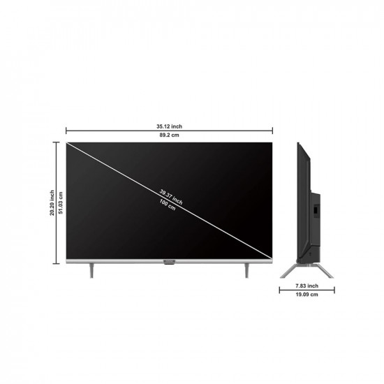 Coocaa 100 cm 40 inches Frameless Series Full HD Smart IPS LED TV 40S3U Pro Black
