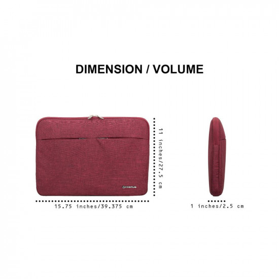 Cosmus Affinity Maroon Laptop Sleeve for up to 15.6 inches Laptop with 2 Front Pockets