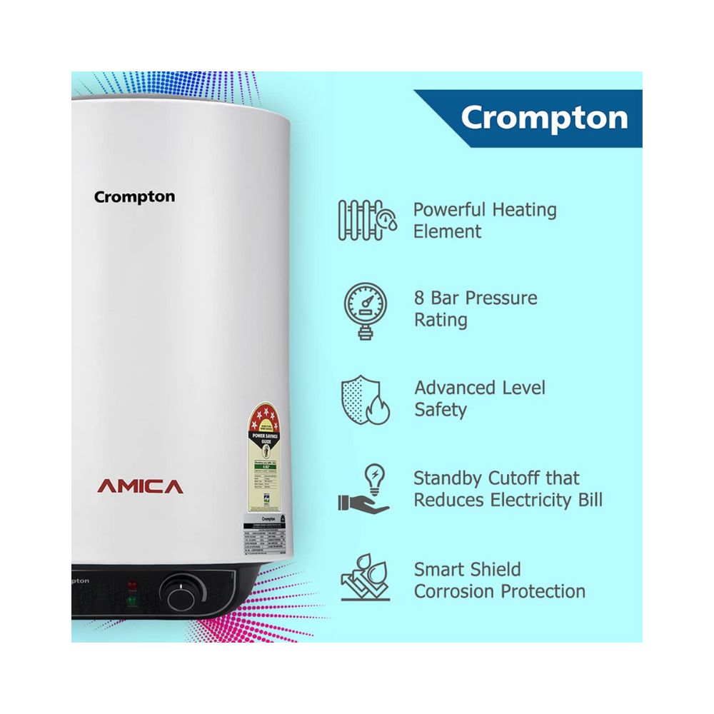Crompton Amica 10-L 5 Star Rated Storage Water Heater