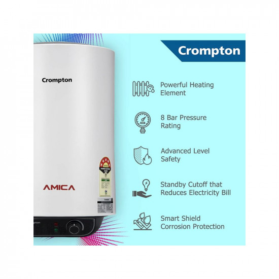 Crompton Amica 15-L 5 Star Rated Storage Water Heater (Geyser) White