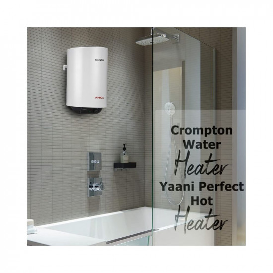 Crompton Amica 25-L 5 Star Rated Storage Water Heater (Geyser) (Black & White)
