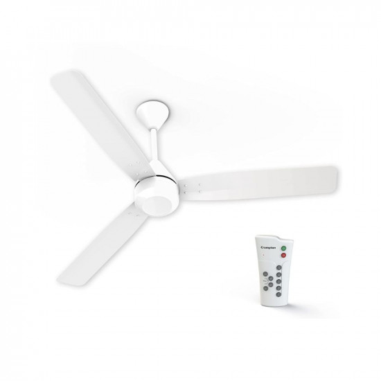 Crompton Energion Cromair 1200Mm (48 Inch) BLDC Ceiling Fan High Speed 5S 28W Energy Efficient With Remote (Opal White)(Aluminium), (5 Years Warranty)