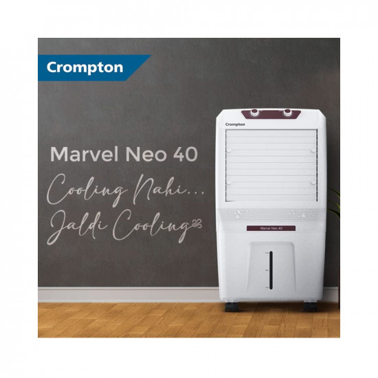 Crompton Marvel Neo Inverter Compatible Portable Personal Air Cooler (40L, White).