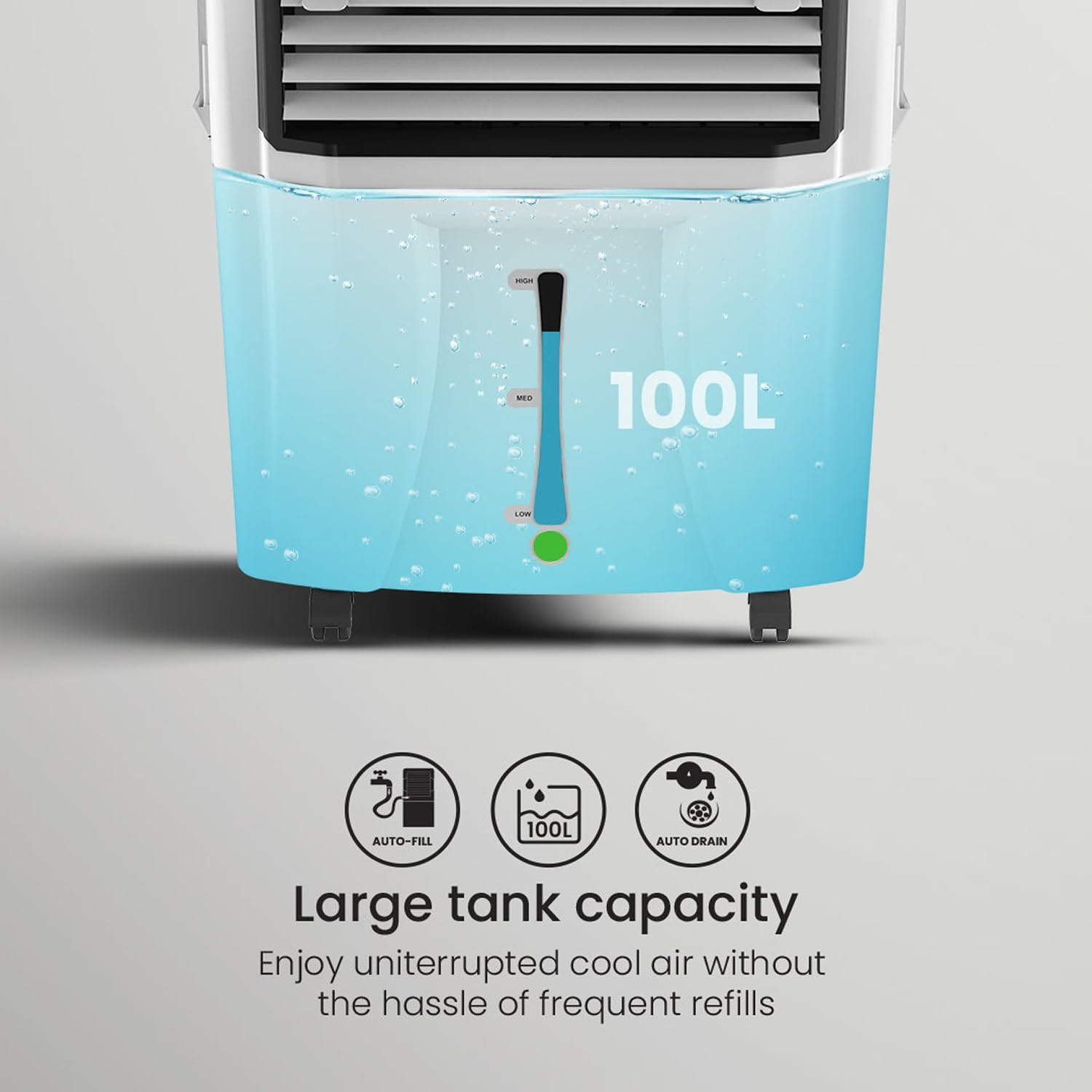 Crompton Optimus 100 Litres Desert Air Cooler for home  Large  Easy Clean Ice Chamber  High Density Honeycomb Pads  Auto-Fill  Drain  Everlast Pump  Humidity Control
