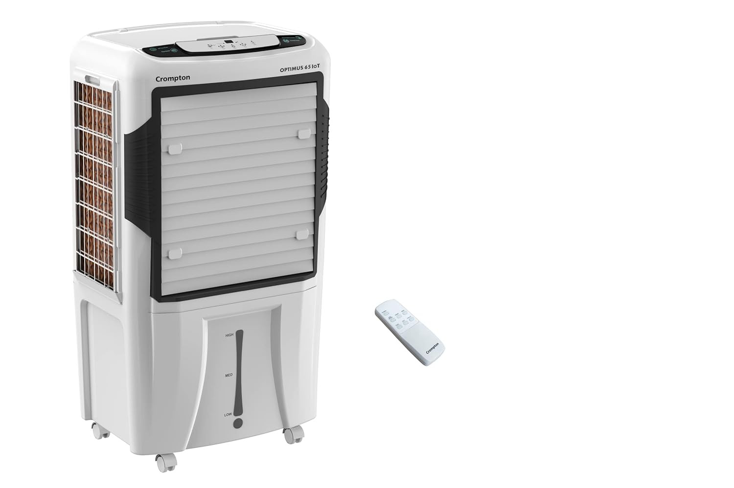 Crompton Optimus 65-Litre Inverter compatible Desert Air Cooler with Google Home Alexa and Mobile App enabled operations White