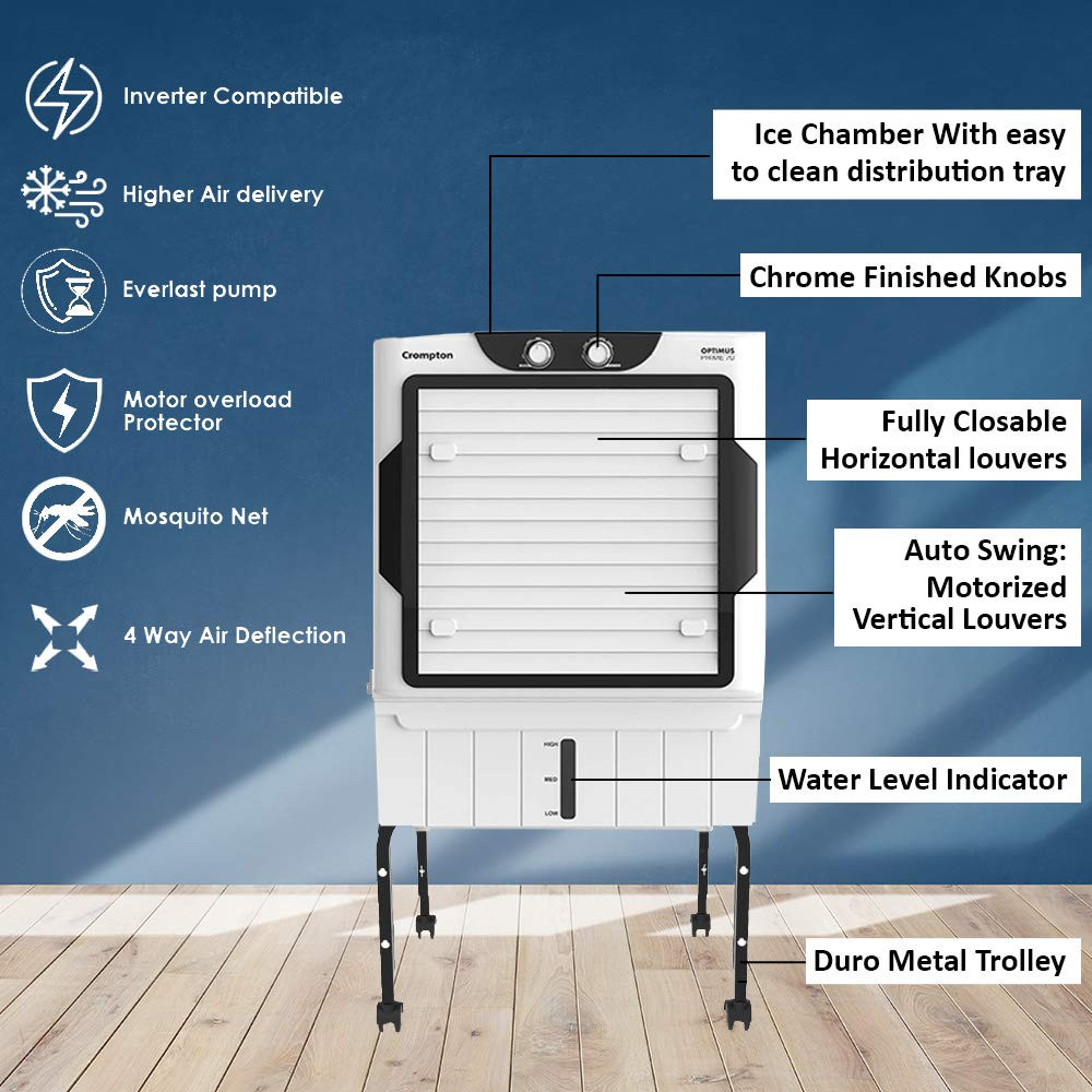 Crompton Optimus Prime 70 Window Cooler - 70L White and Black