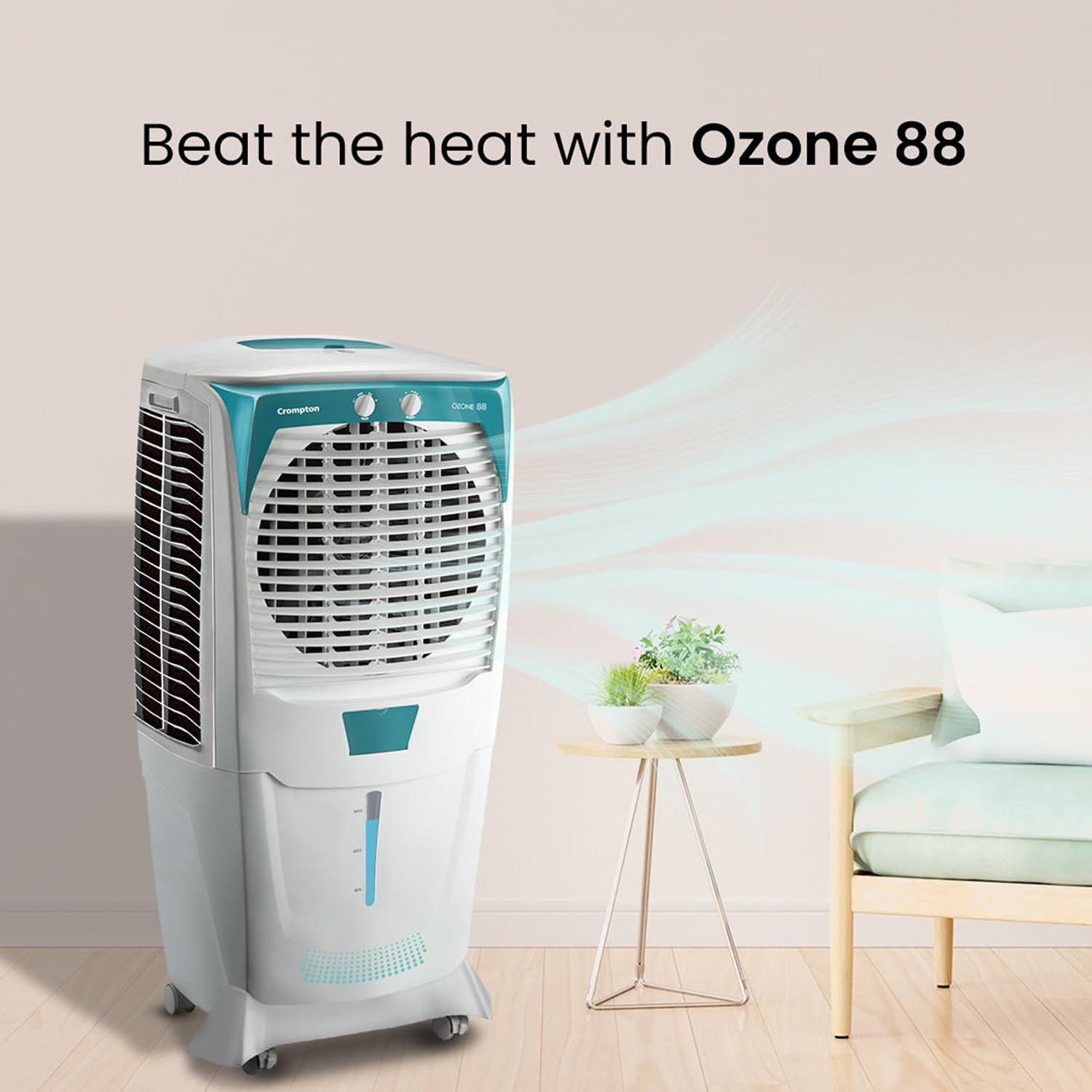 Crompton Ozone 75 Litres Desert Air Cooler for home  Large  Easy Clean Ice Chamber  4-Way Air Deflection  High Density Honeycomb Pads  Everlast Pump  Auto Fill