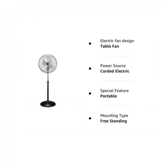 Crompton Storm 450 mm High Speed Pedestal Fan 1400RPM (Black)