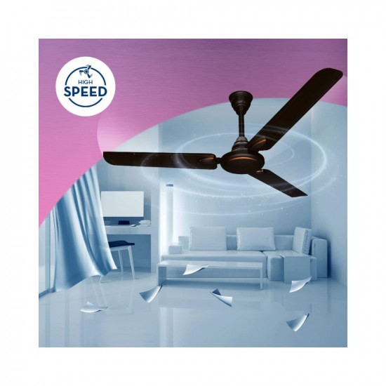 Crompton SUREBREEZE HILLBRIZ DECO 1200 mm (48 inch) Ceiling Fan (Smoked Brown) Star rated energy efficient fans