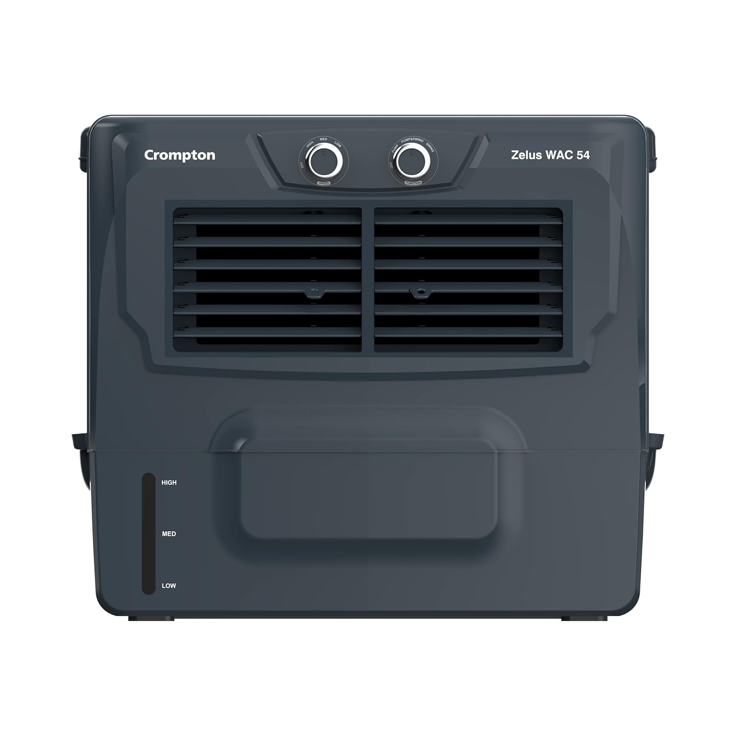 Crompton Zelus WAC Window Air Cooler- 54L with 4-Way Air Deflection Woodwool Cooling Pads and Motor with Overload Protection Grey ACGC-ZELUSWAC54