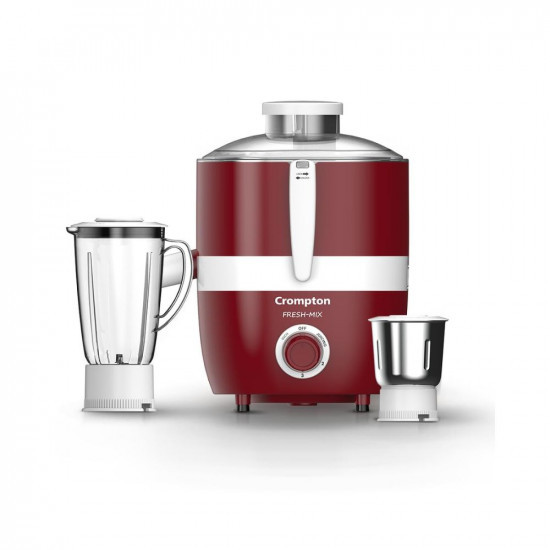 Cromptons Fresh-MIX Juicer Mixer Grinder 2 Jars High grade Stainless Steel mesh unbreakable polycarbonate jar lids