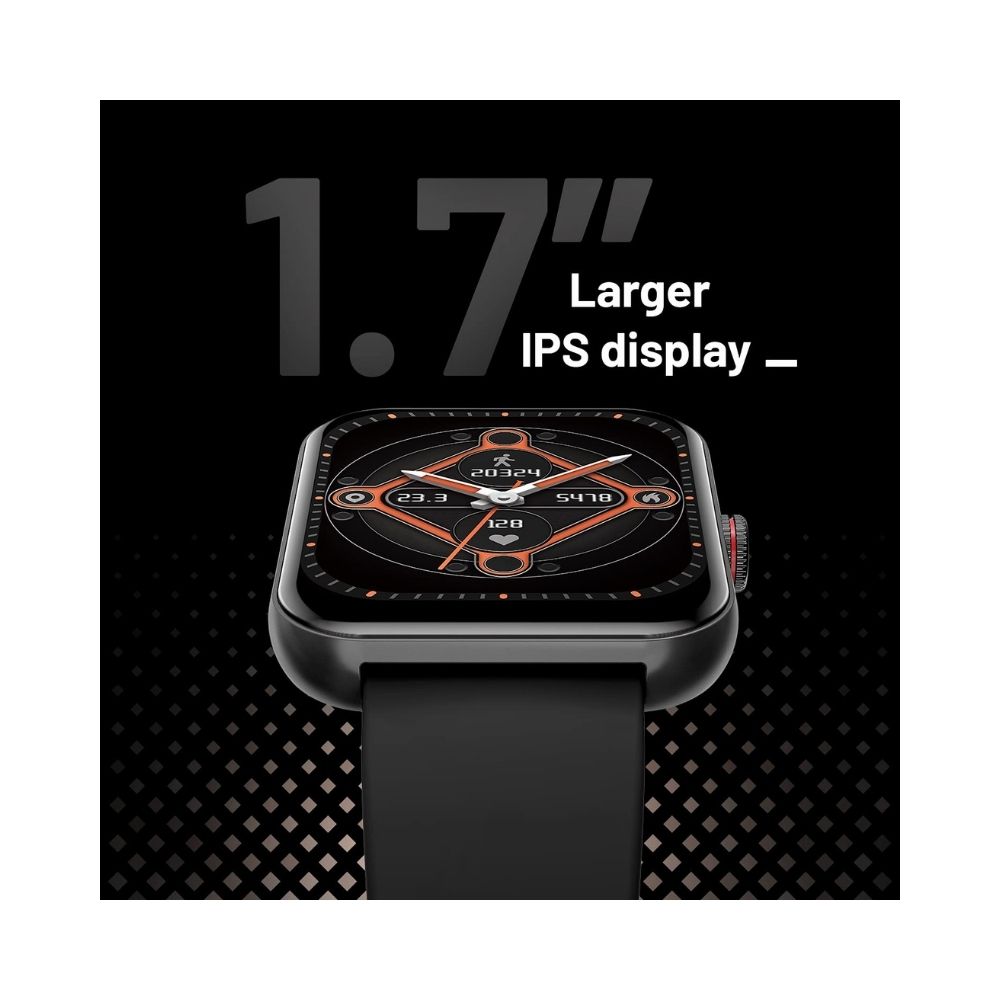 Crossbeats Ignite S3 Bluetooth Calling & Spo2 Smartwatch AI Voice Assistant, 1.7â HD IPS Display & Ultra-Thin Metal Body - (Carbon Black)