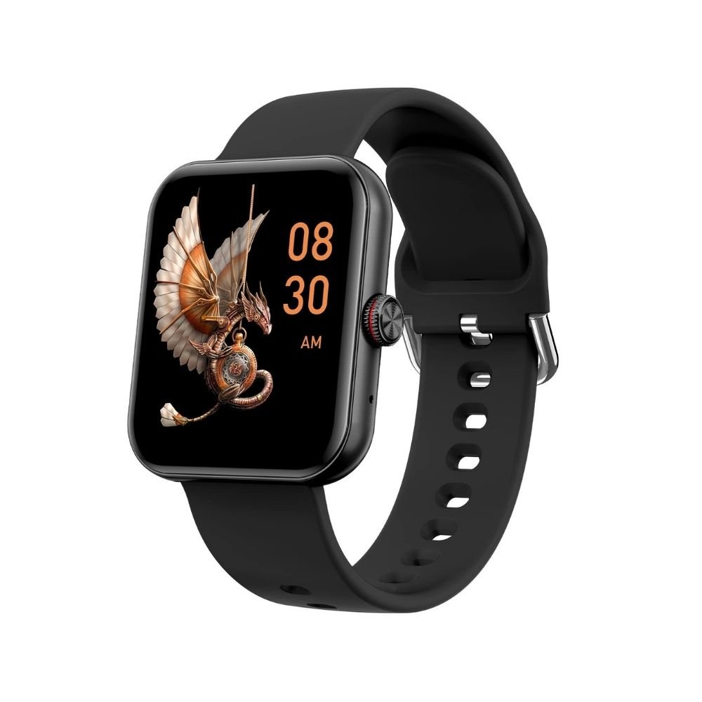 Crossbeats Ignite S3 Bluetooth Calling &amp; Spo2 Smartwatch AI Voice Assistant, 1.7 HD IPS Display &amp; Ultra-Thin Metal Body - (Carbon Black)