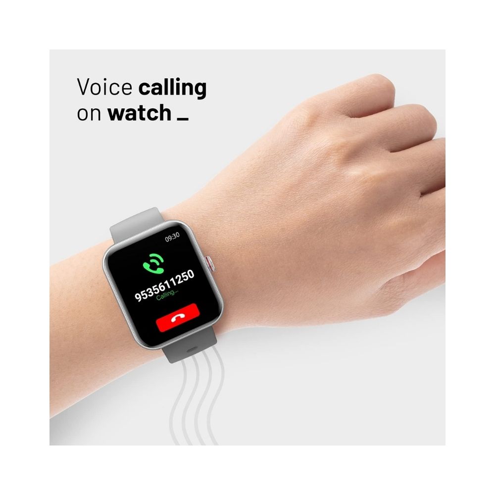 Crossbeats Ignite S3 Bluetooth Calling & Spo2 Smartwatch AI Voice Assistant, 1.7â HD IPS Display & Ultra-Thin Metal Body - Ice Silver