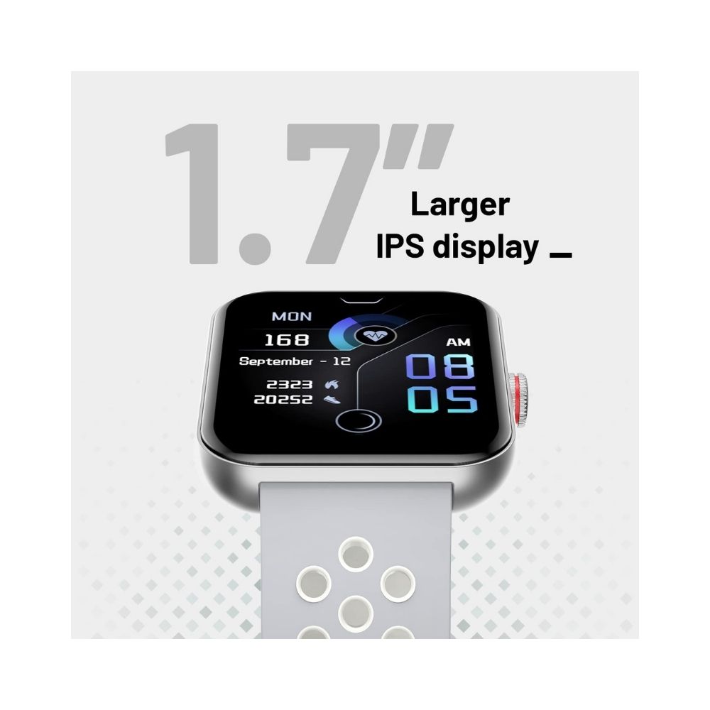 Crossbeats Ignite S3 Bluetooth Calling & Spo2 Smartwatch AI Voice Assistant, 1.7â HD IPS Display & Ultra-Thin Metal Body - (Sporty Grey)