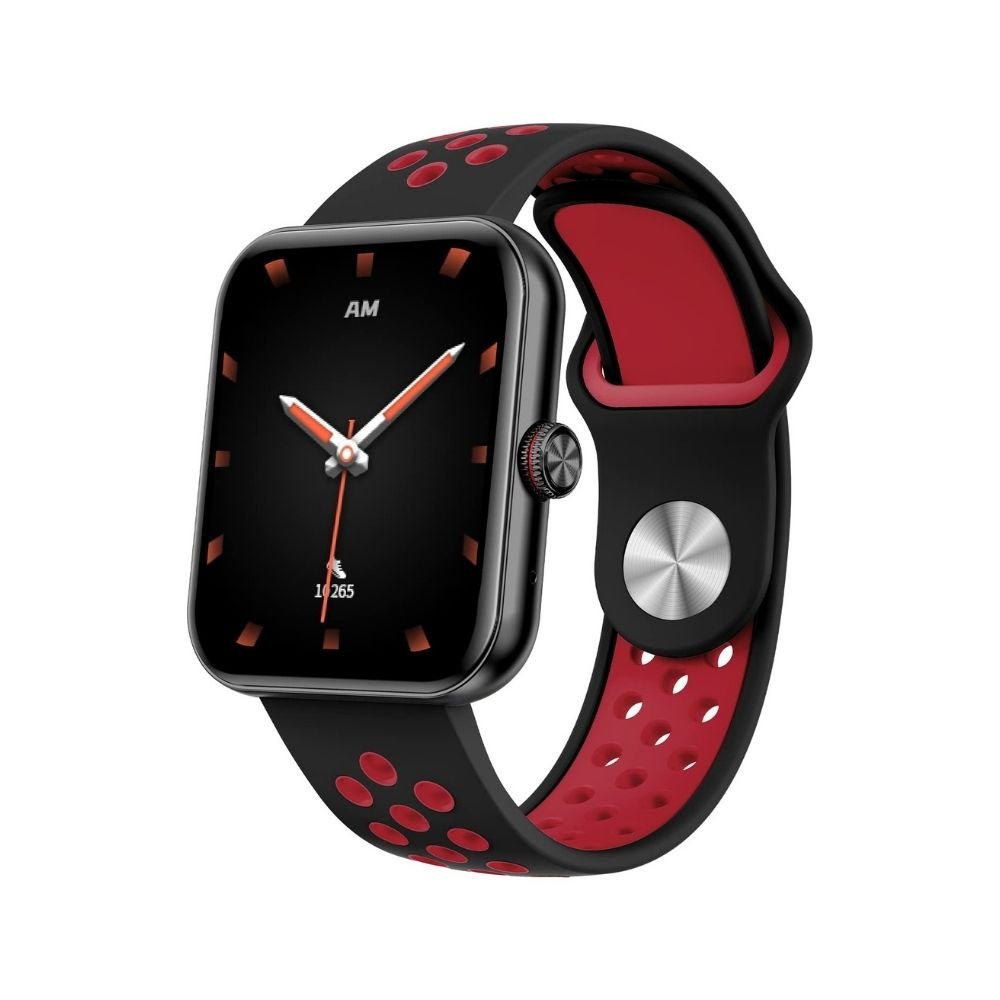 Crossbeats Ignite S3 Bluetooth Calling &amp; Spo2 Smartwatch AI Voice Assistant, 1.7 HD IPS Display &amp; Ultra-Thin Metal Body - Sporty Red