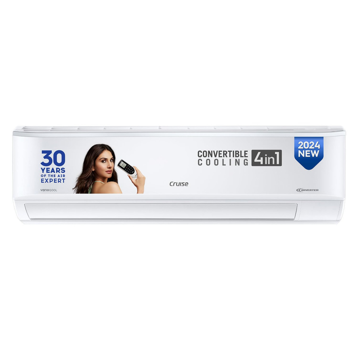 Cruise 2 Ton 3 Star Inverter Split AC with 7-Stage Air Filtration 100 Copper Convertible 4-in-1 PM 25 Filter Anti-Rust Technology 2024 Model CWCVBK-VQ1W243 White