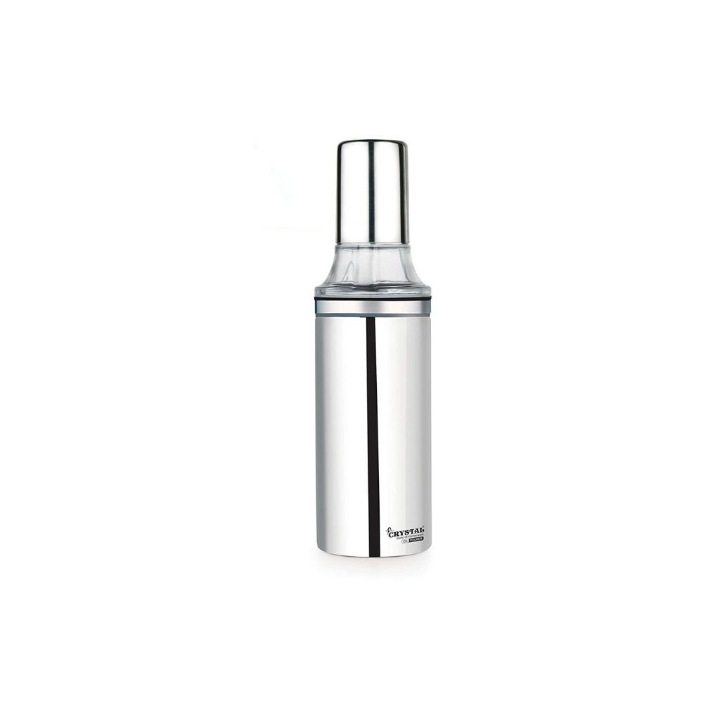 Crystal Stainless Steel Oil Pourer/Dispenser ( 500 ml, Silver, Set of 1)