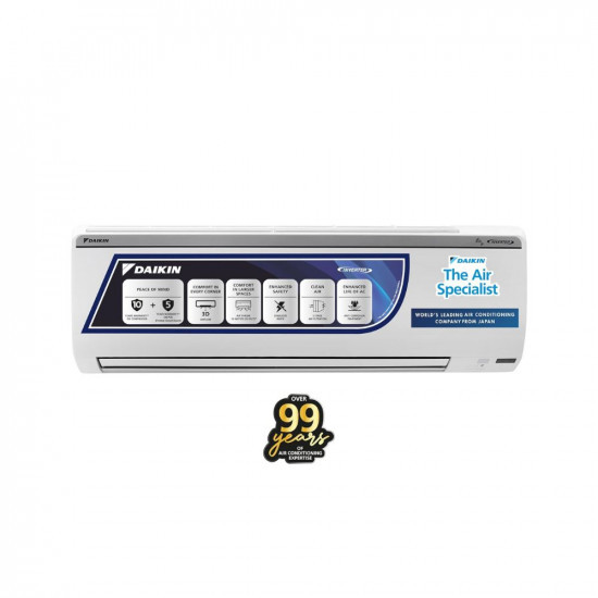 Daikin 1 Ton 5 Star Inverter Split AC Copper PM 25 Filter 2022 Model FTKR35U White