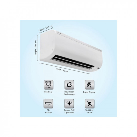 Daikin 1 Ton 5 Star Inverter Split AC Copper PM 25 Filter 2022 Model MTKM35U White