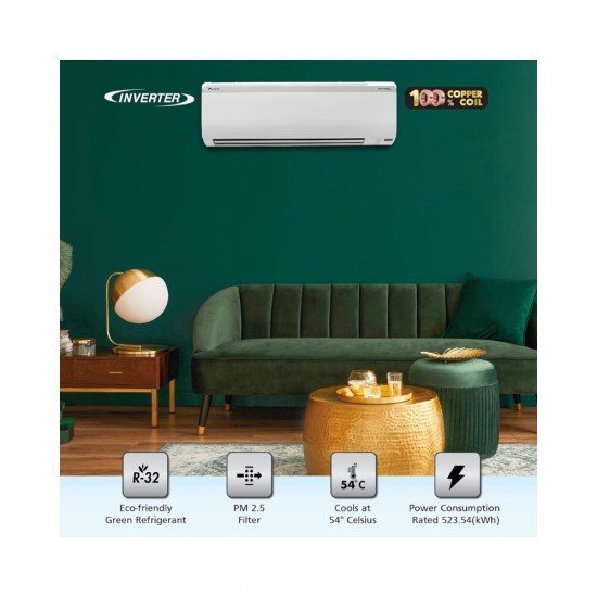Daikin 1 Ton 5 Star Inverter Split AC Copper PM 25 Filter 2022 Model MTKM35U White