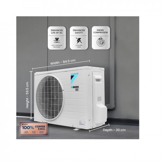 Daikin 15 Ton 3 Star Hot  Cold Inverter Split AC Copper PM 25 Filter FTHT50UV White