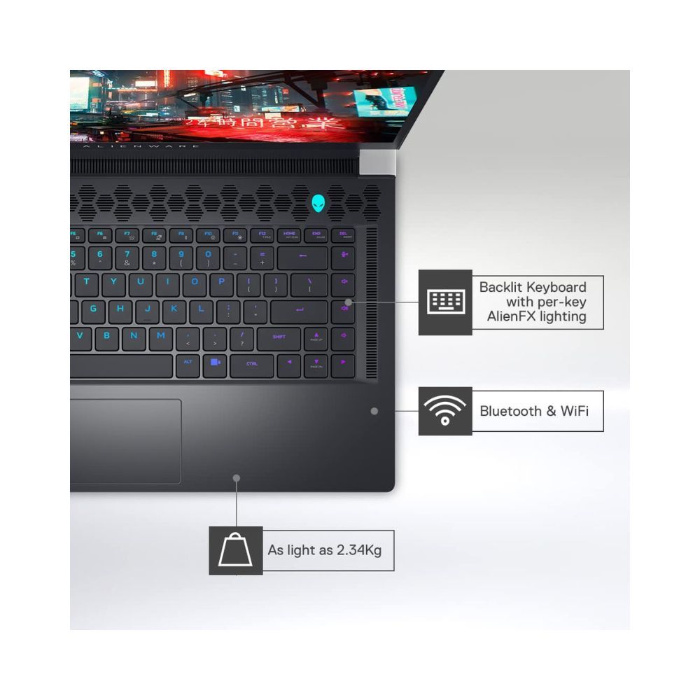 Dell New Alienware X15 R2 Gaming Laptop, Intel I7-12700H Windows 11+Mso'21 16Gb Lp Ddr5 1Tb Ssd