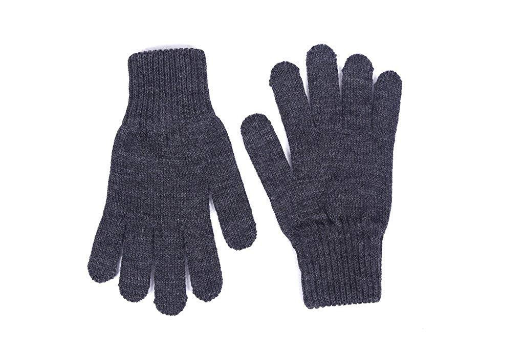 DIGITAL SHOPEE Winter Warm Men & Women Woolen Knitted Hand Gloves Free  Size- (Charcoal Grey)