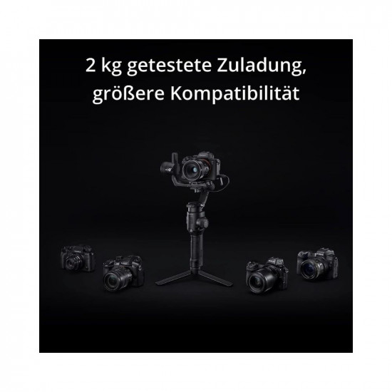 DJI RSC – Lightweight and Compact, Superior Stabilization, 3-Axis Gimbal Stabilizer for Mirrorless Cameras, Nikon, Sony, Panasonic, Canon, 360 Degree Movement, 2kg Tested Payload, Axis Locks, Black