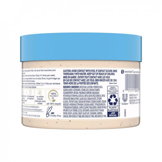 Dove Exfoliating Body Polish| Body Scrub |Deeply Nourishing Crushed Macadamia and Rice Milk |Moisturises & Brightens Skin | Sulphate Free|298gm