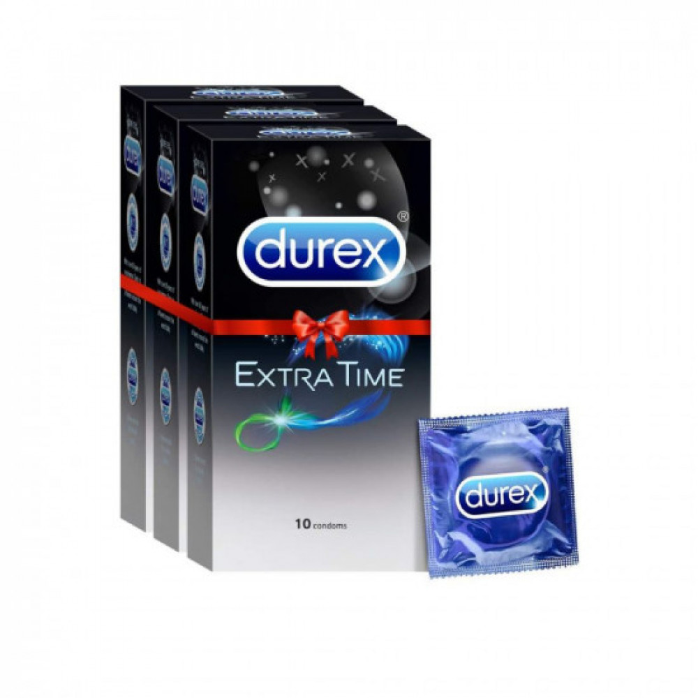 Durex Extra Time Condoms for Men - 10 Count (Pack of 3)