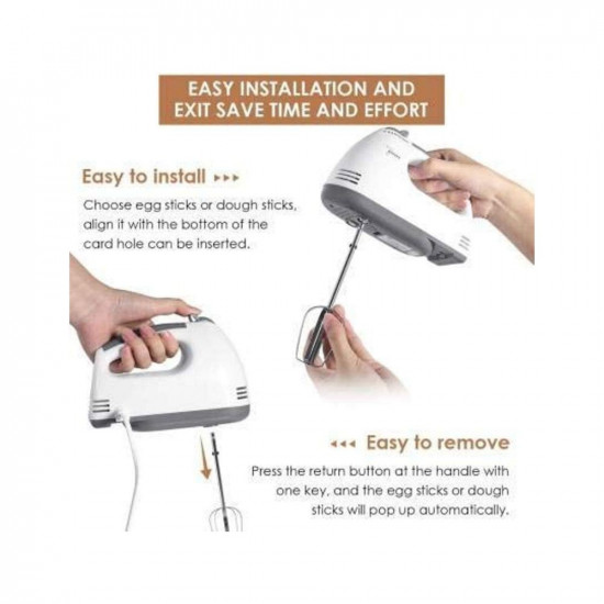 Easymart 180 Watt Hand Blender Mixer Electric Egg Beater For Cake Making and Beater For Whipping Cream Beater For Mix Cream Beater For Kitchen With 7 Speed with spatula and oil brush