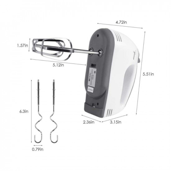 Easymart 180 Watt Hand Blender Mixer Electric Egg Beater For Cake Making and Beater For Whipping Cream Beater For Mix Cream Beater For Kitchen With 7 Speed with spatula and oil brush