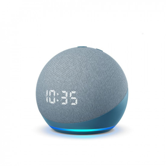 Echo Dot 4th Gen 2020 release with clock  Next generation smart speaker with powerful bass LED display and Alexa Blue