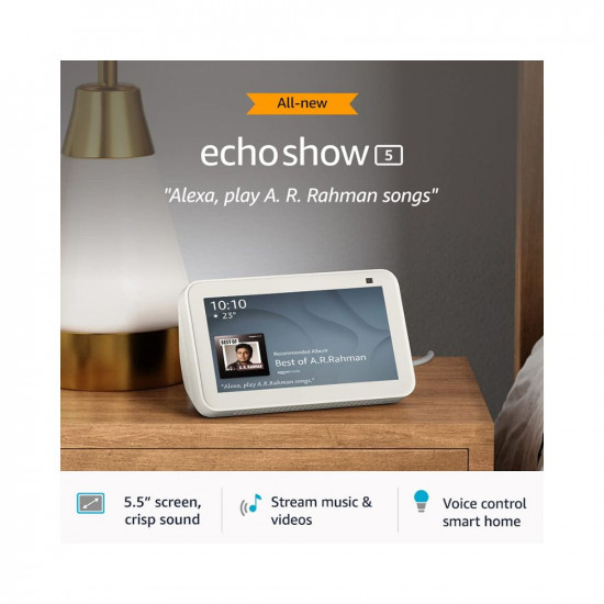Echo Show 5 2nd Gen 2021 release - Smart speaker with 55 screen crisp sound  hands-free entertainment with Alexa White