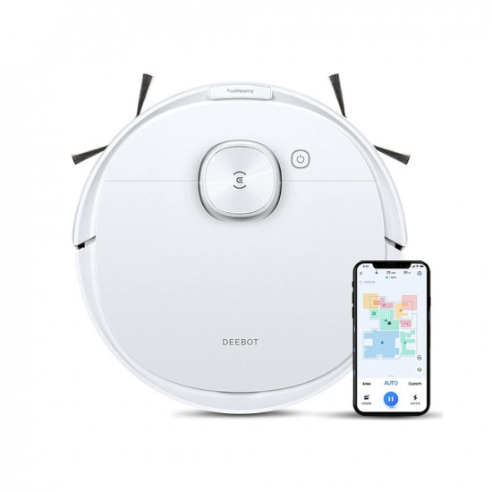 ECOVACS DEEBOT N8 2-in-1 Robotic Vacuum Cleaner, 2022 New Launch, Most Powerful Suction, Covers 2000+ Sq. Ft in One Charge, Advanced dToF Technology with OZMO Mopping (DEEBOT N8), White