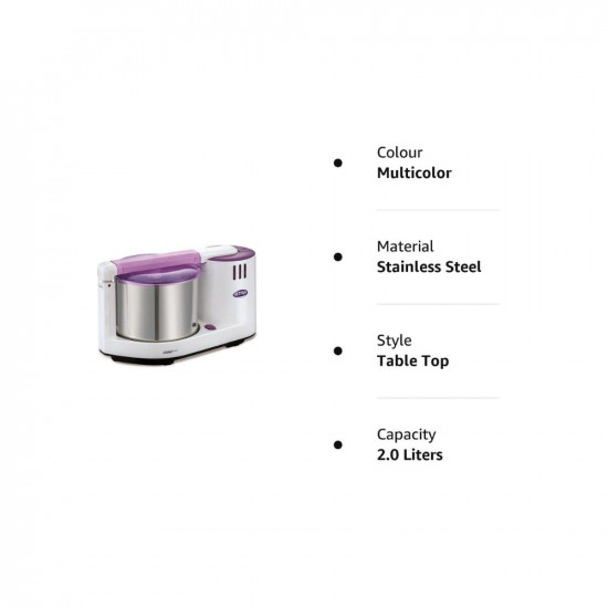 Elgi Ultra Grind Gold Table Top Wet Grinder 2L White Purple
