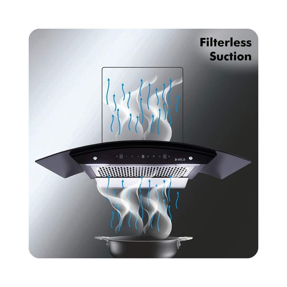 Elica auto sales clean filterless chimney