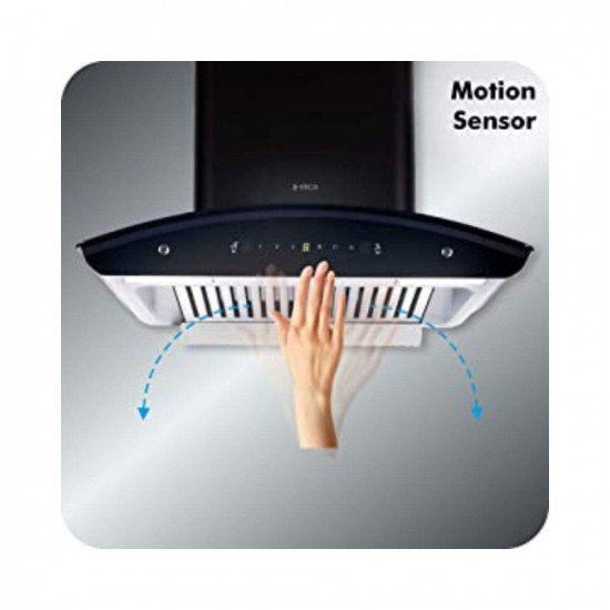 Elica 60 cm 1425 m3hr Autoclean Kitchen Chimney with 15 Years Warranty WD TBF HAC 60 MS NERO 2 Baffle Filters Touch  Motion Sensor Control Black